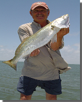 Captaqin John Frankson  With a 28" 7-1/2 Speckled Trout.