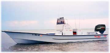 Capt. John's 23-foot boat powered by a NEW Suzuki  Outboard.