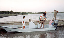 A new Tran Sport Boat on a shake down test.